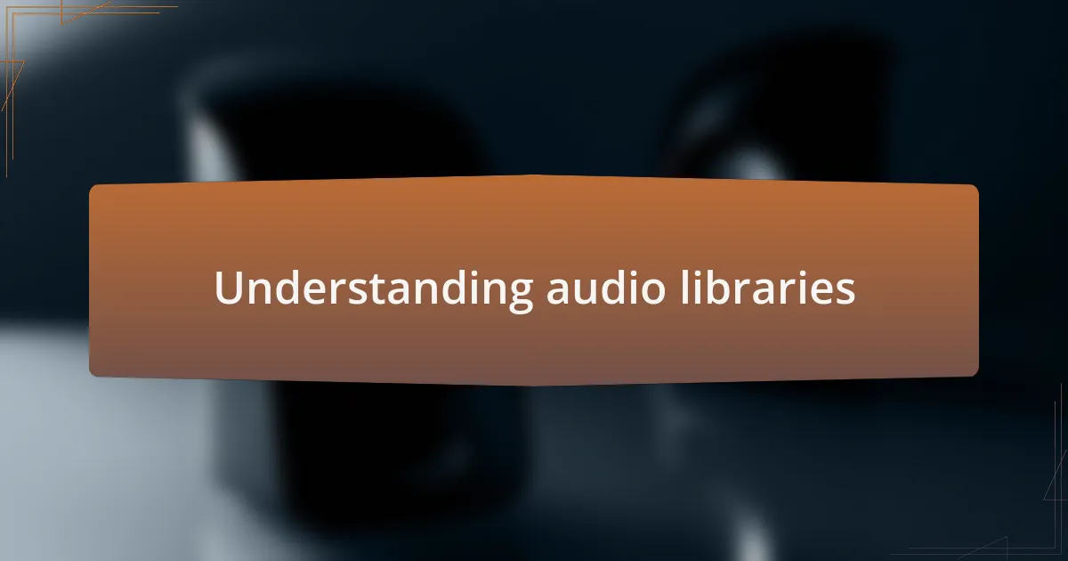 Understanding audio libraries